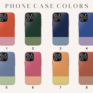 Coque pour portable color block, coque de portable solide et éclatante, iPhone 16 15 14 Pro Max MagSafe moderne, Samsung Galaxy S25 S24 S23 minimaliste et mignon image 3