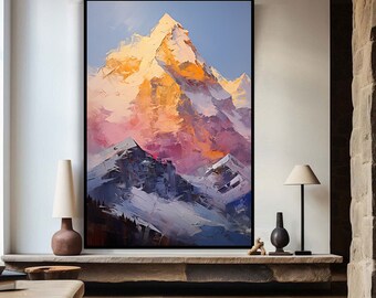 Abstract Mountain, 100% Handmade, Sunshine, Textured Painting, Acrylic Abstract Oil Painting, Wall Decor Living Room, Office Wall, Landscape