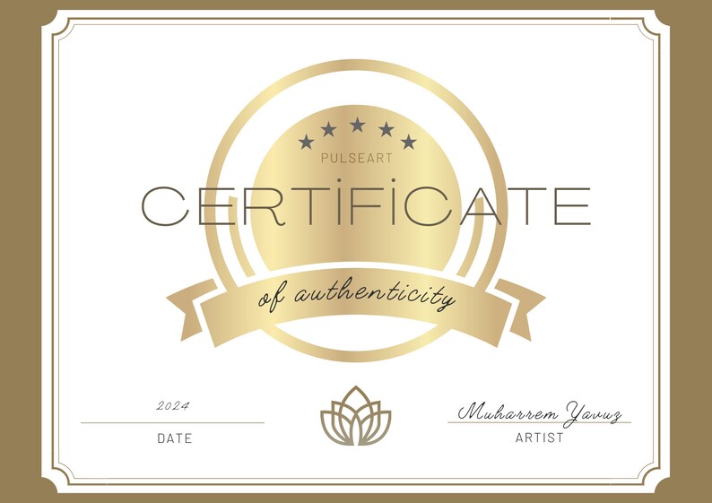 a certificate of authenticity with a gold seal