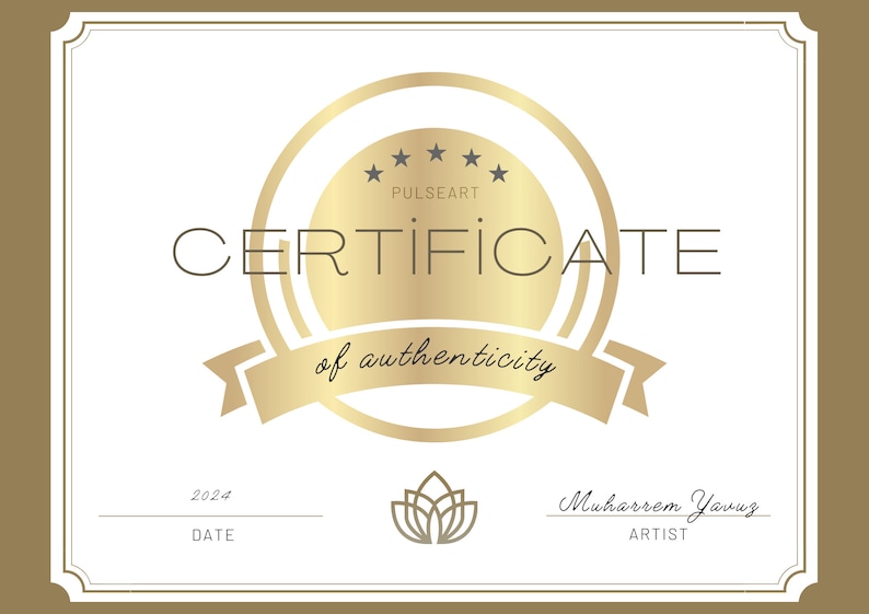 a certificate of authenticity with a gold seal