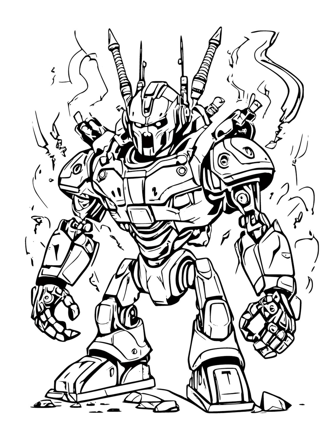 50 Printable Robot Coloring Page for Kids and Adults Digital Download ...