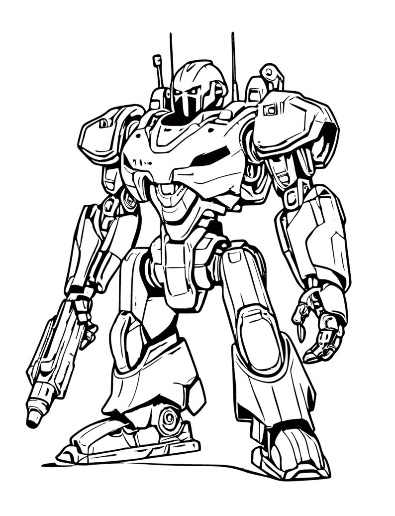 50 Printable Robot Coloring Page for Kids and Adults Digital Download ...