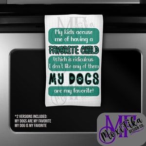 Mes chiens sont ma conception numérique préférée pour la sublimation de torchons de cuisine au tissage gaufré - Téléchargement numérique - Téléchargement instantané - PNG