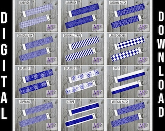 Royal Blue and White Backgrounds for Sublimation of Keychain Wristlets - School Fundraiser Backgrounds for Keychains in Royal Blue and White