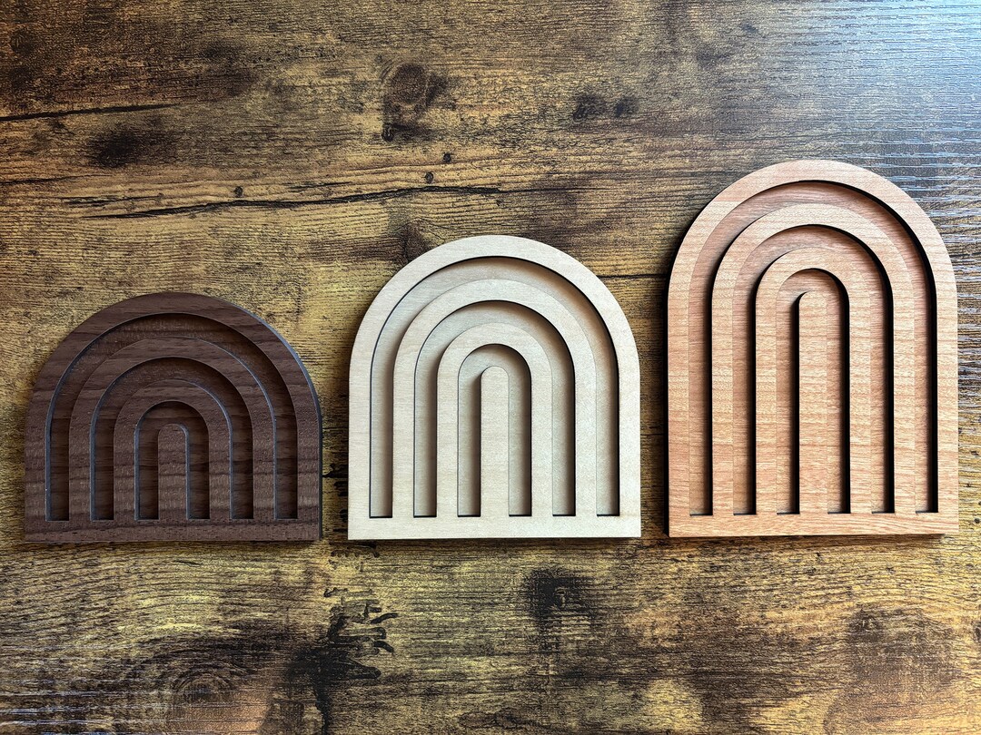 Rainbow Kids Room Decor (set of 3) Wood Boho Rainbow Set Minimalist