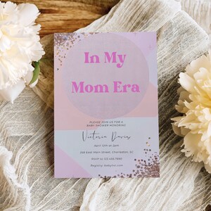 In My Mom Era Baby Shower Invitation Template, In My Baby Era, Baby Sprinkle Invitation, Editable Template