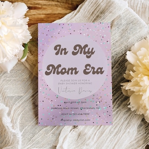 In My Mom Era Baby Shower Invitation Template, In My Baby Era, Baby Sprinkle Invitation, Editable Template