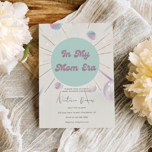 In My Mom Era Baby Shower Invitation Template, In My Baby Era, Baby Sprinkle Invitation, Editable Template