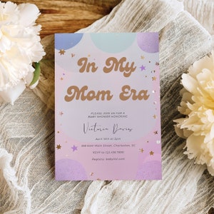In My Mom Era Baby Shower Invitation Template, In My Baby Era, Baby Sprinkle Invitation, Editable Template