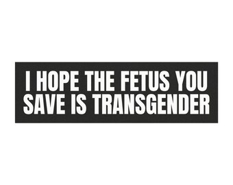 I Hope The Fetus You Save Is Transgender Car Magnet, Abortion Magnet, Pro-choice Magnet, Women's Rights