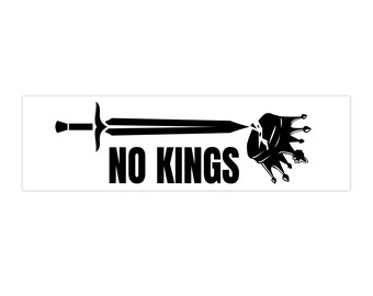 No Kings Bumper Sticker, Anti-Trump Sticker, Anti-GOP, Not My President (White)