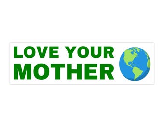 Adesivo per paraurti "Ama tua madre", adesivo ambientale, adesivo ecologico, salva il pianeta, ama la Terra