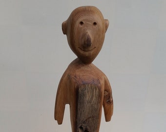 Figure made of reclaimed wood, wooden sculpture, sculpture, human, oak wood