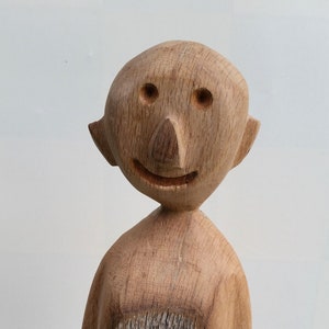 Sculpture made of old wood, wooden figure, figure, oak wood, human, image 1