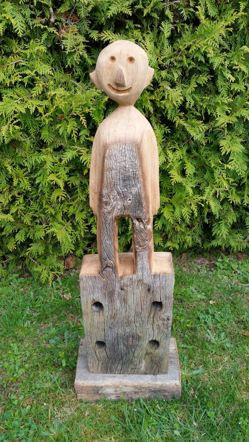 Sculpture made of old wood, wooden figure, figure, oak wood, human, image 6