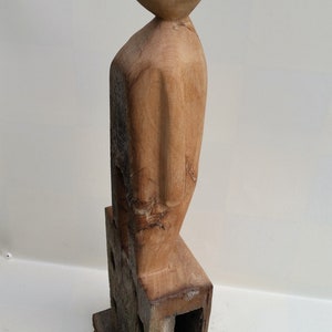 Sculpture made of old wood, wooden figure, figure, oak wood, human, image 4