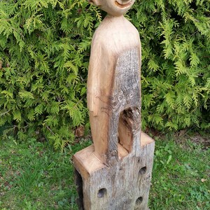 Sculpture made of old wood, wooden figure, figure, oak wood, human, image 7