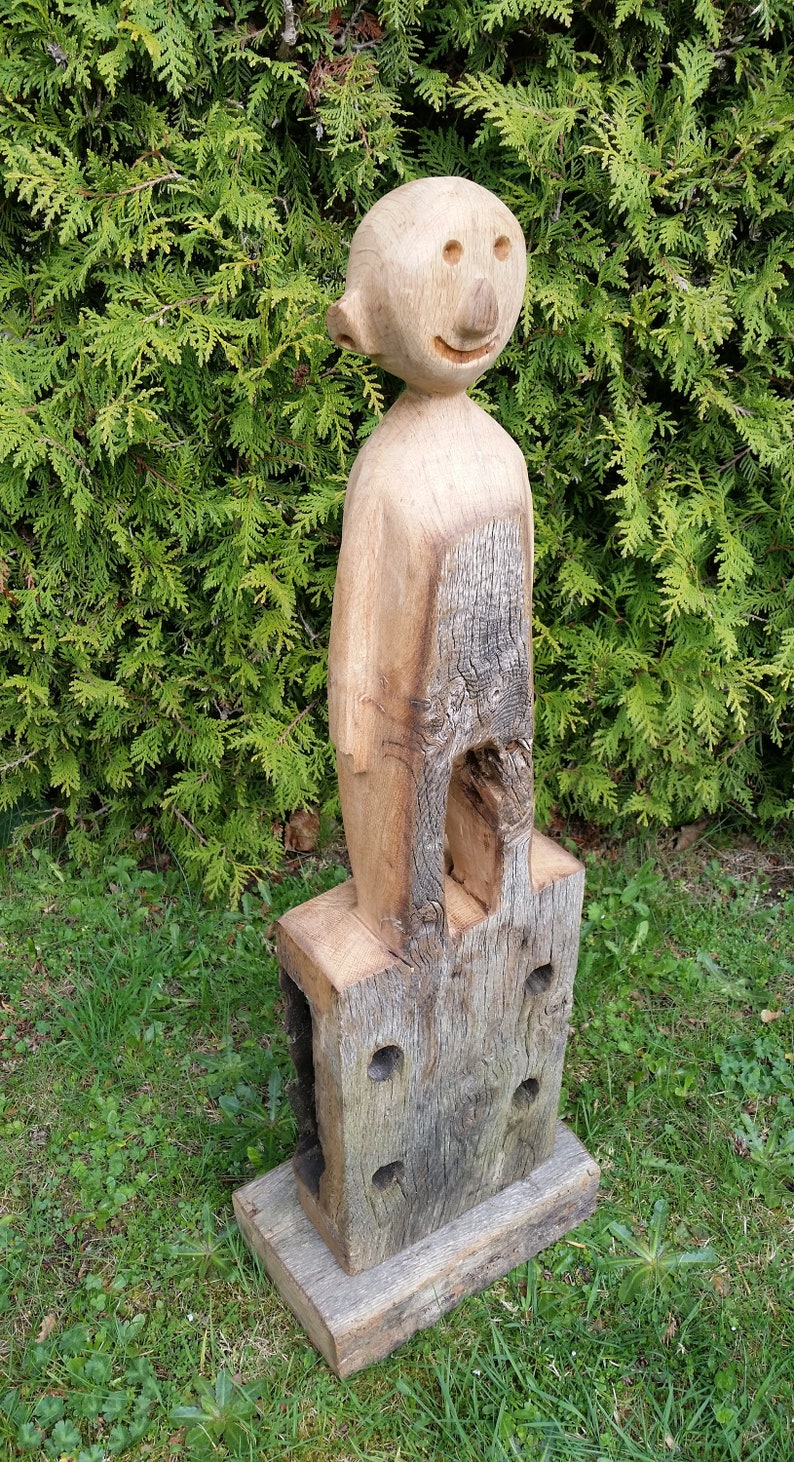 Sculpture made of old wood, wooden figure, figure, oak wood, human, image 7