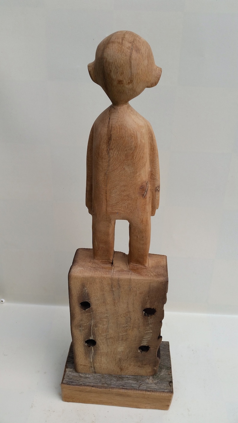 Sculpture made of old wood, wooden figure, figure, oak wood, human, image 5