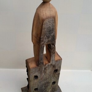 Sculpture made of old wood, wooden figure, figure, oak wood, human, image 3