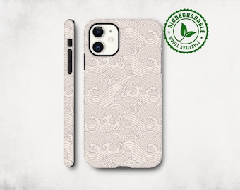 Japanese Waves Phone Case, Cool Phone Case, Gift for Zen Seeker, Cell Phone Case, Japanophile Gift, iphone X Case, Minimalist Phone Case