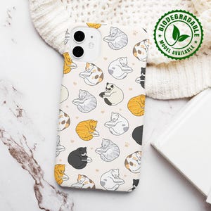 Cat Phone Case Biodegradable, Cute Phone Case Aesthetic, Personalized Phone Case, Eco-Friendly Case, Gift for Cat Lover,iphone 13 Phone Case