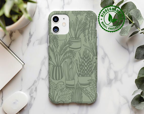 House Plants Phone Case, iphone 14 Phone Case, Cute Gardener Gift, Flowers Phone Cover, iphone X Case, Green Phone Case, Gift Plant Parent