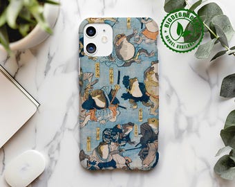 Japanese Phone Case Biodegradable, Frog Phone Case iphone 13, Kawaii Phone Case, Phone Case for Mom, Samsung Phonecase, Gift for Japan Lover