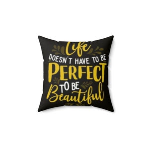 Customized Spun Polyester Square Pillow Decorative Modern Stylish Motivational Soft Retro Couch Personalized Spun Polyester Square Pillow
