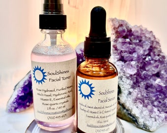 Retinol Facial Serum, Hyaluronic Acid, Rose Quartz, Natural Oils