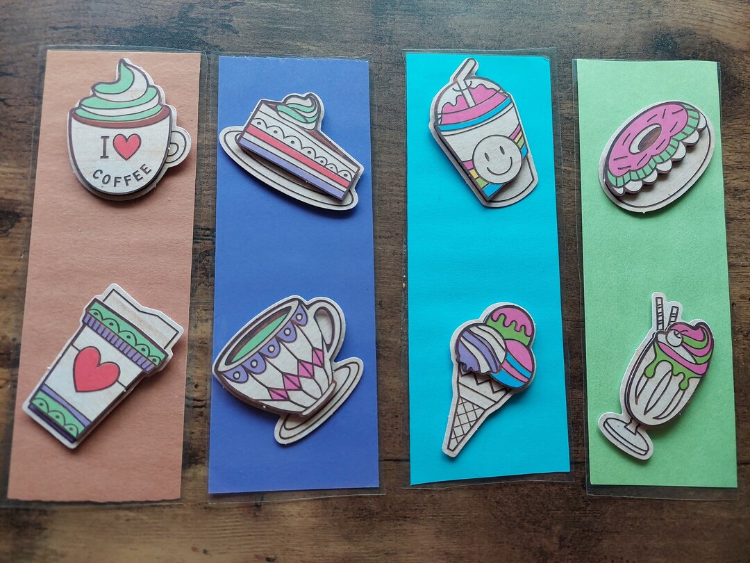 Sweets and Treats Desserts Bookmarks Set of 4 Bookmark Pack Gifts for ...