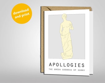 Apollogies | The Greek Goddess Of Sorry | Ancient Greece | Sorry Apologies Card