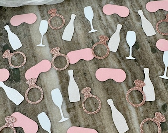 PJs & Prosecco Confetti: Bachelorette Table Decor