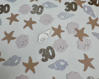 Coastal Beach Birthday Confetti: The Summer I Turned (Age) Table Scatter