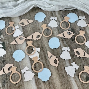 Seashells and Wedding Bells Confetti - Bachelorette Table Decoration/Decor - Color Personalization - Table Scatter