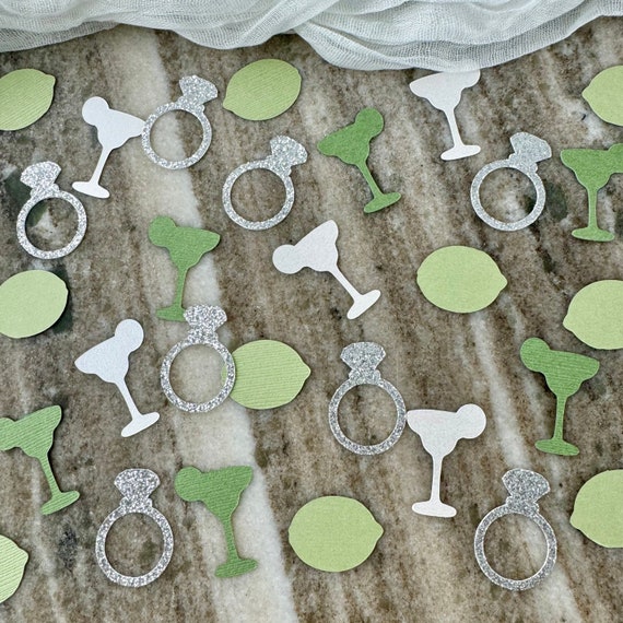 Margs and Matrimony Confetti: Bachelorette Table Scatter