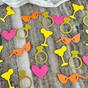 Tequila Sunrise Confetti - Bachelorette Table Decoration/Decor - Color Personalization - Tequila Sunset Table Scatter
