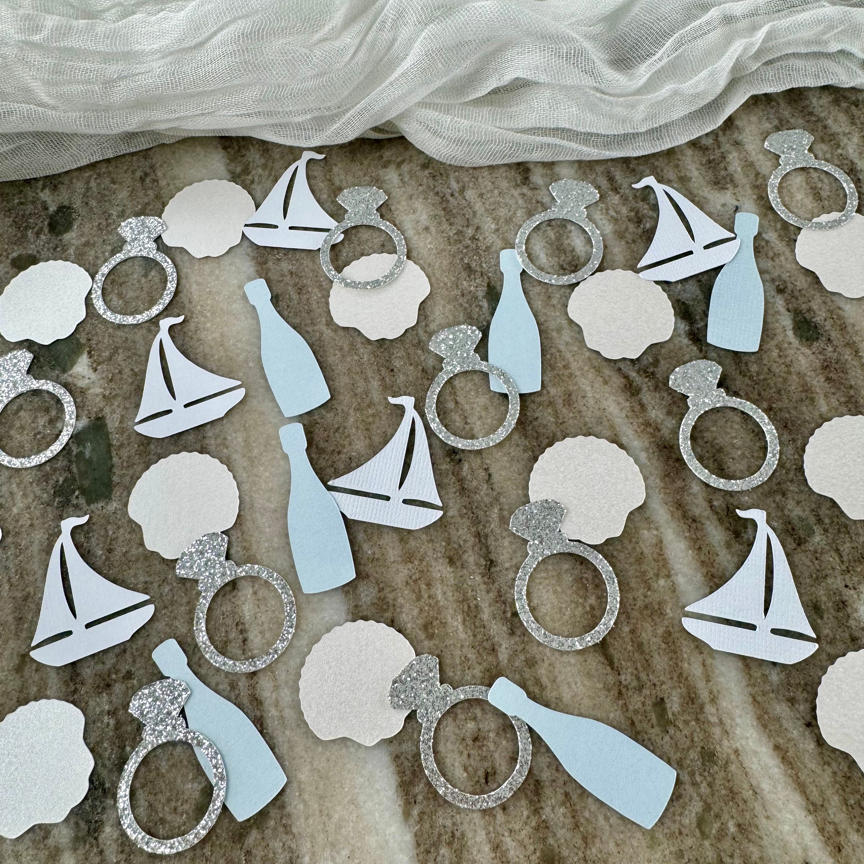 Bach Beach Club Confetti Bachelorette Table DecorationDecor Color Personalization Last Toast on the Coast Last Splash Table