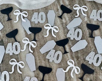 Death to My 30s Confetti: 40th Birthday Table Scatter