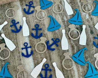 Last Sail before the Veil Bachelorette Confetti: Nautical Table Decor