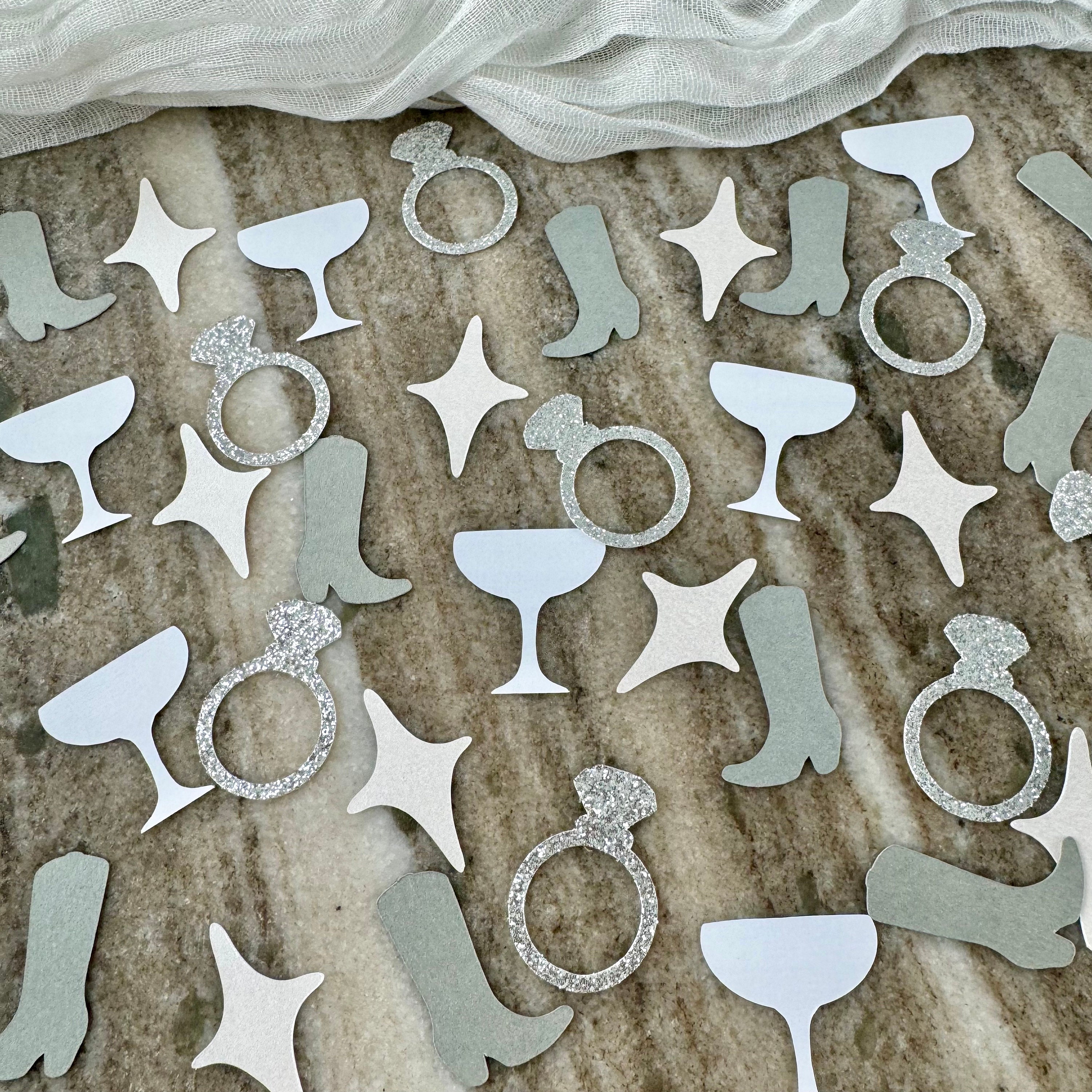 Disco Cowgirl Confetti Bachelorette Table DecorationDecor Color Personalization Last Rodeo Table Scatter