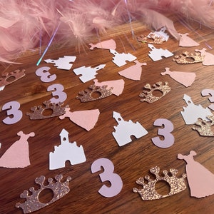 Princess Birthday Confetti: Custom Colors & Age - Magical Party Decor