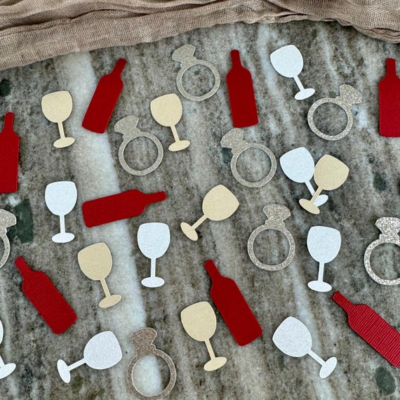 Vino Before Vows Confetti: Bachelorette & Bridal Shower Table Decor