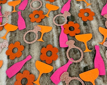 Groovy and Boozy Confetti: Retro Bachelorette Table Scatter