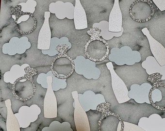 On Cloud Nine Confetti - Bachelorette Table Decoration/Decor - Color Personalization - On Cloud 9 - Table Scatter