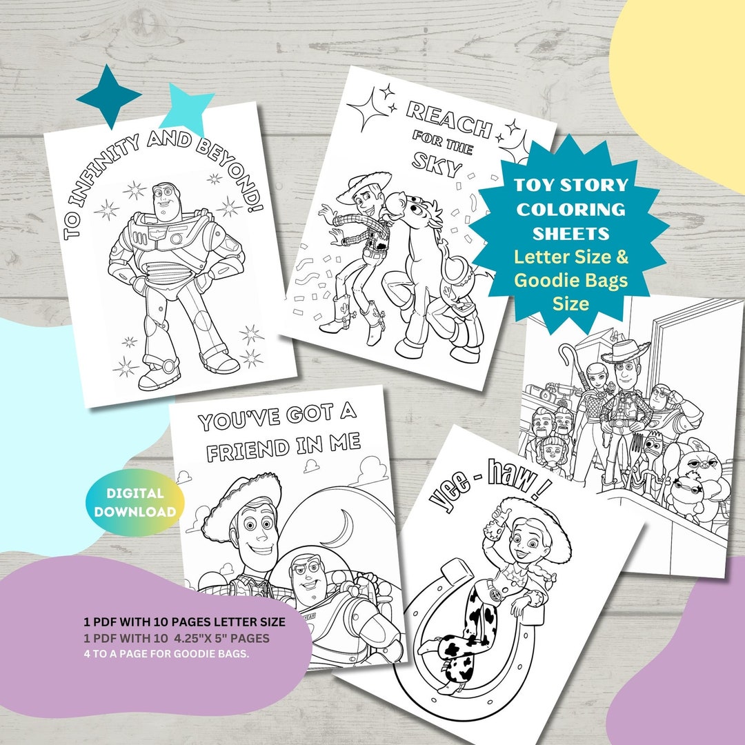Toy Story Coloring Pages, Digital Download, Toy Story Colouring, Toy ...