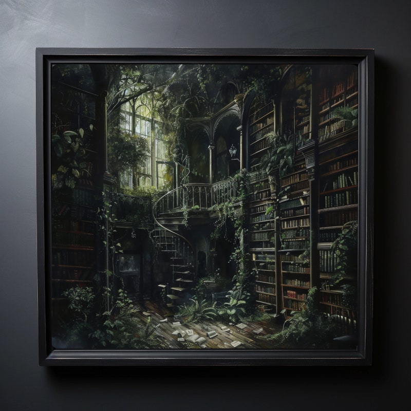 Moody Library Wallpaper Etsy