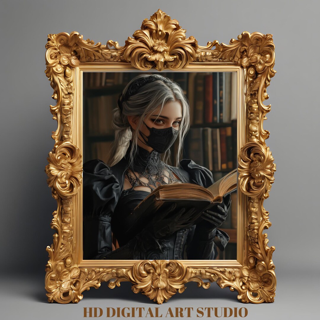 Victorian Gothic Woman Reading Book Wall Art, Dark Academia Prints ...