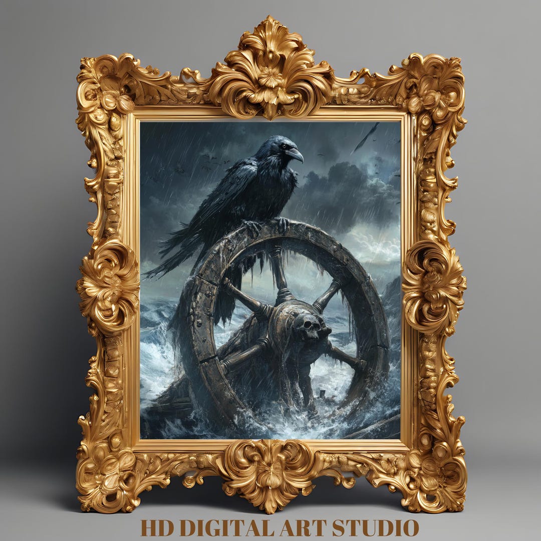 Moody Crow Painting – Antique Raven Art Print, Dark Cottagecore Gothic ...