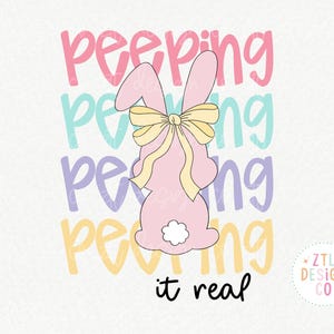 Peeping it Real Digital PNG SVG Sublimazione Cricut File di taglio Impilati Donne Bambina Bambino Coquette Fiocco Retro Trendy Graphic Design Stampabile